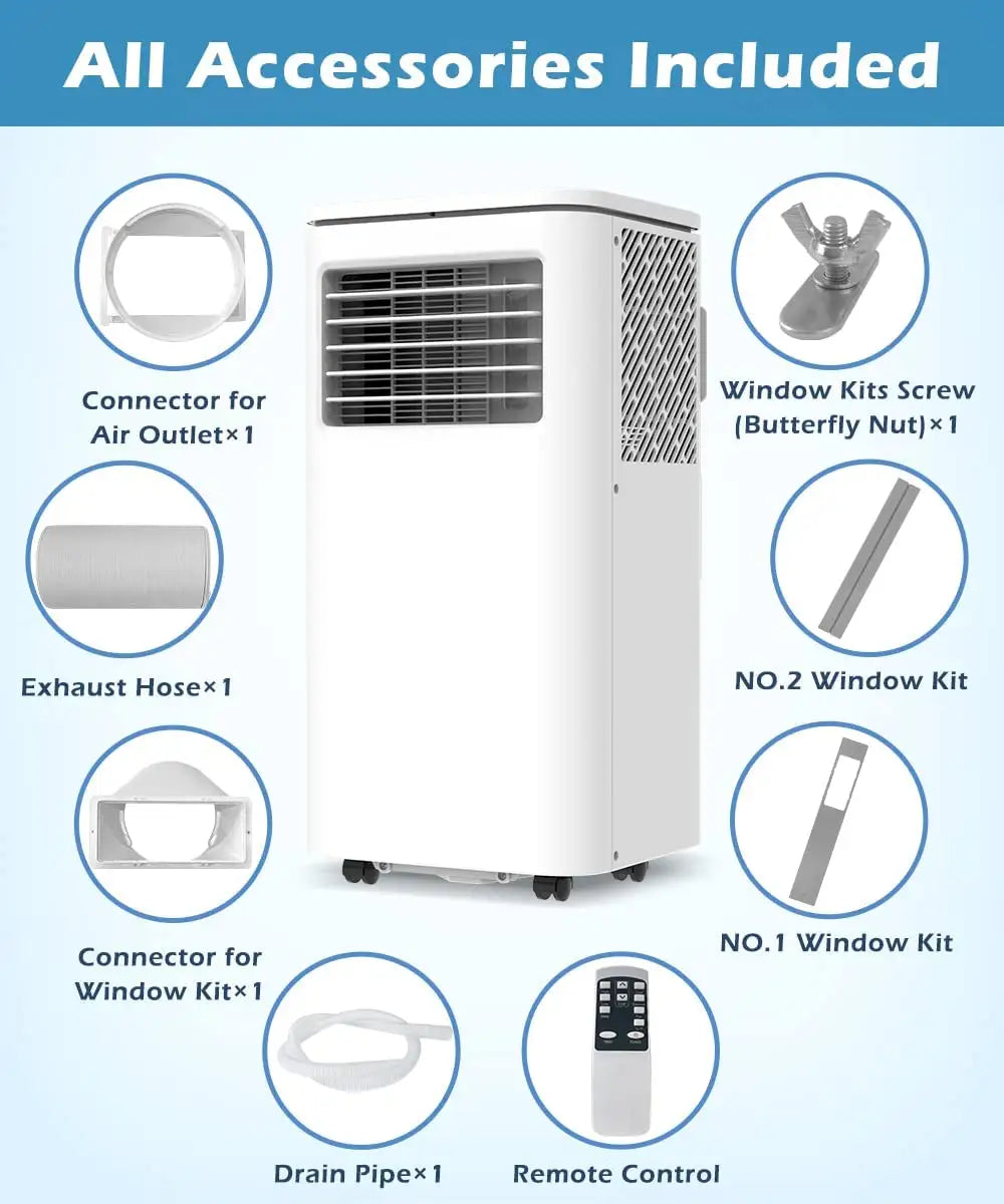 KONWIN NPL-06CX1E High Power Workshop 10000 BTU AC Unit Portable Air Conditioner with Dehumidifier and Fan