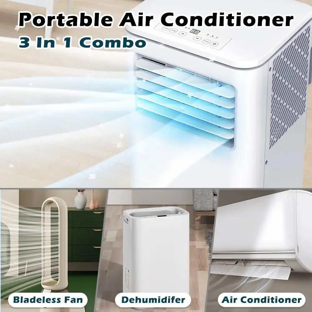 KONWIN NPL-06CX1E High Power Workshop 10000 BTU AC Unit Portable Air Conditioner with Dehumidifier and Fan