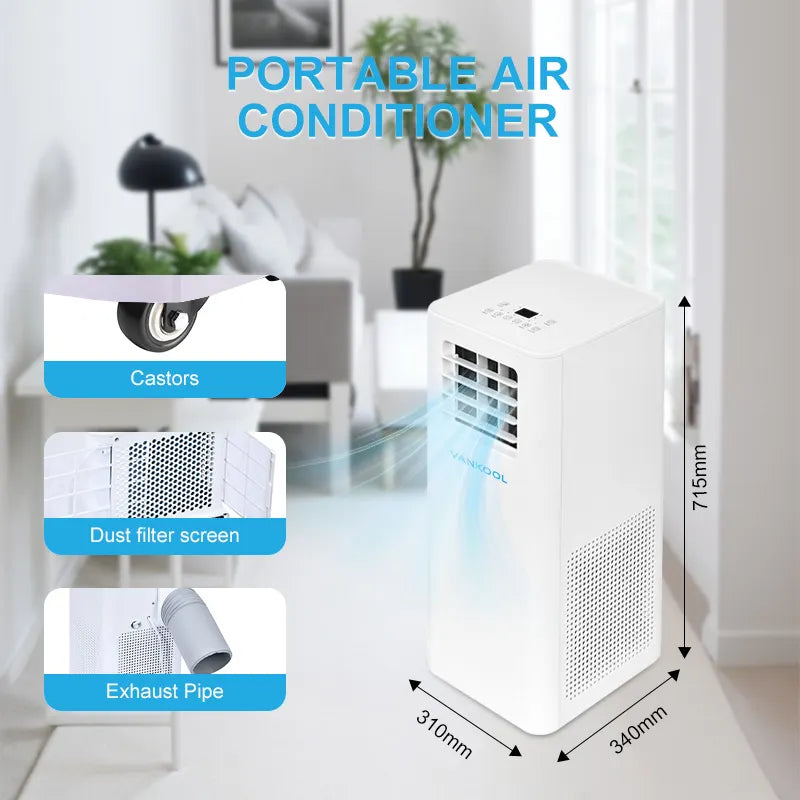 5000-12000btu Portable Fan air Conditioner Moving Portable Household Home Ac air Conditioner Portable Smart Home Ac System