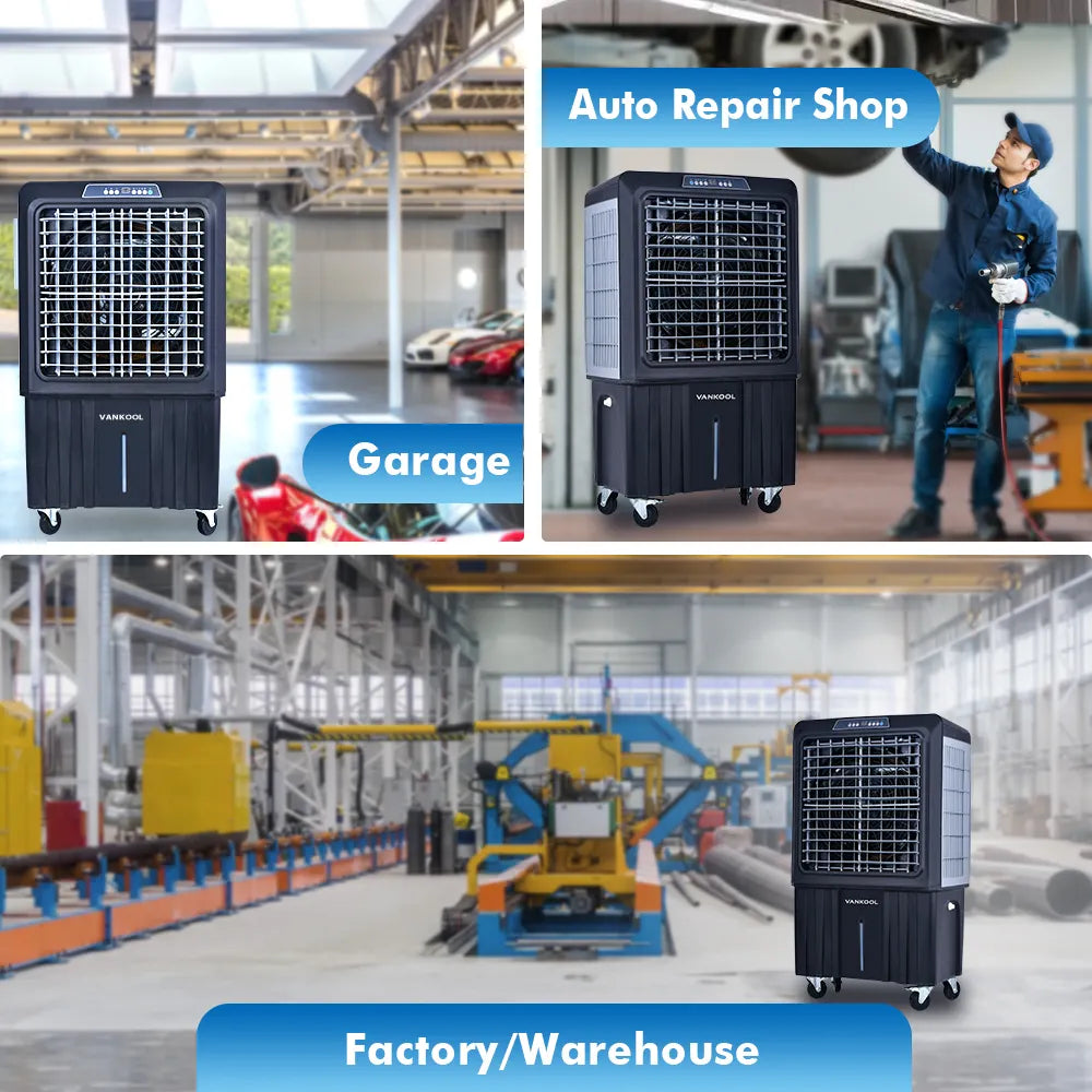 Multi 9000cmh Airflow Evaporative Cooling System air Conditioner with Black Color
